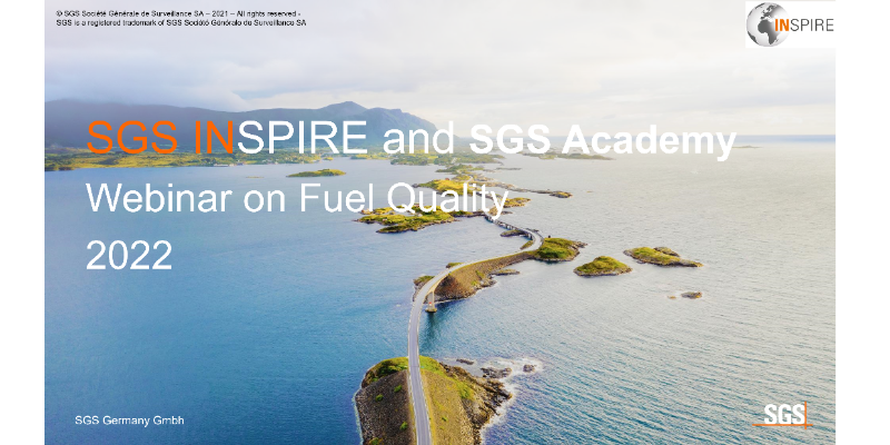 SGS INSPIRE and SGS Academy Webinar on Fuel Quality